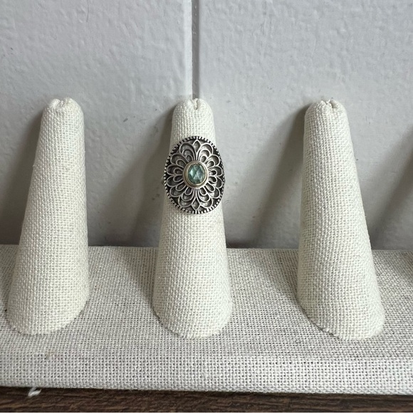 Pandora Vintage Allure 14K Gold & Green Spinel Ring SZ 5.25 - Picture 1 of 7